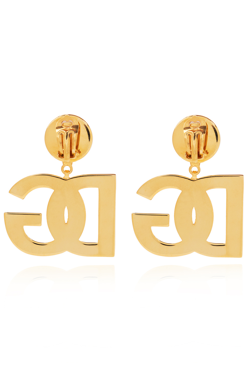 【関税＆送料込み】Dolce & Gabbana Clips Earrings With Logo Clip-on earrings with DG logo in Gold for Women